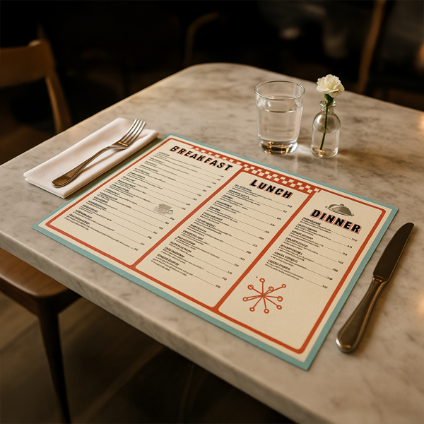 Show details for Disposable / Placemat Menus - Restaurant & Café